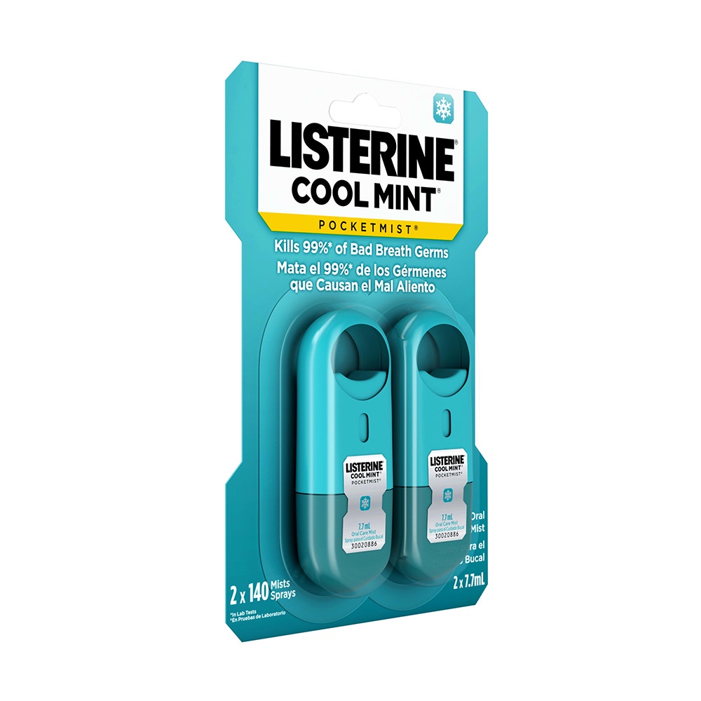 Xịt thơm miệng Listerine Cool Mint Pocketmist Set x2 chai 7.7ml