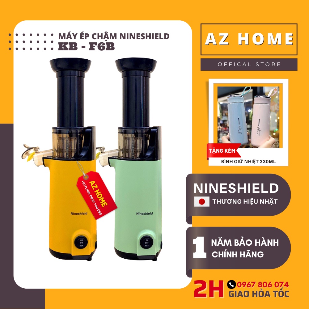Máy ép chậm trái cây hoa quả Nineshield FB - F6B Mini thương hiệu Nhật, Công suất 130W cho khả năng ép kiệt bã giữ nước