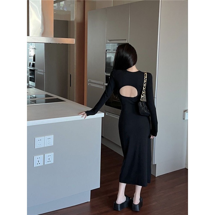 COZOK Đầm Dài Tay Ôm Eo Thời Trang Dành Cho Nữ