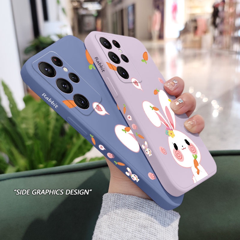 Ôp Điện Thoại Dẻo Họa Tiết Chú Thỏ Dễ Thương Cho Dòng samsung galaxy s23 s22 fe ultra plus Ốp