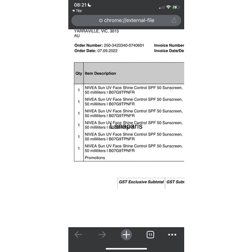 Sẵn kem chống nắng Nivea Shine Control có bill Úc