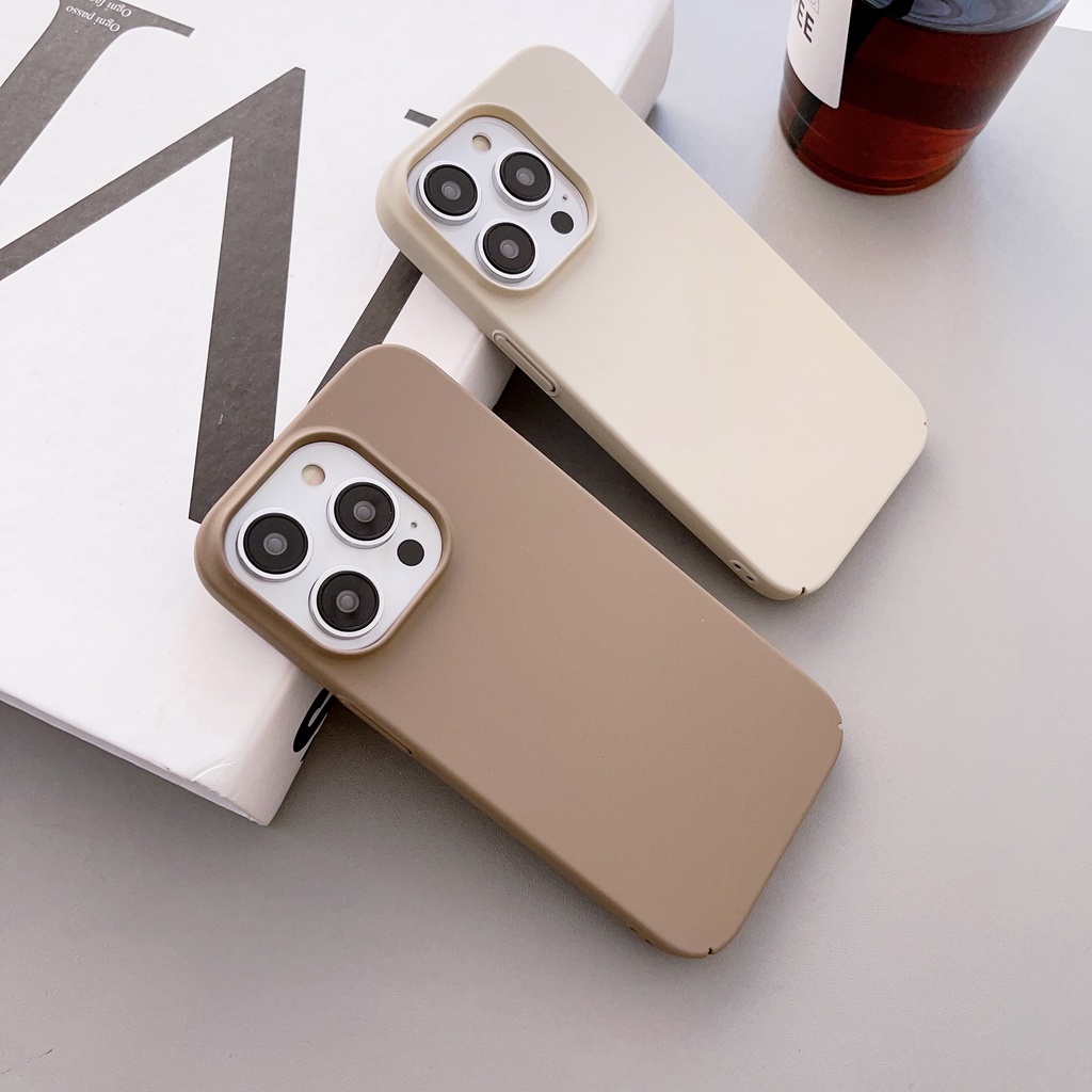 Ốp Điện Thoại TPU Mềm Chống Sốc Màu Cà Phê Cho iPhone 14 13 12 11 Pro Max XR XS 7 8 Plus