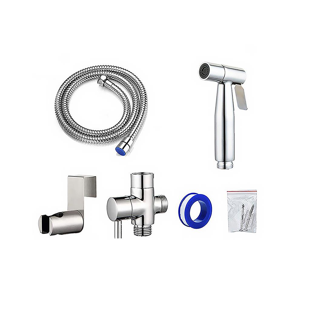 Vòi Xịt Toilet Bằng Kim Loại Không Gỉ Điều Chỉnh Áp Suất Nước