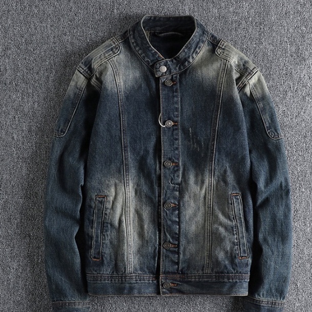 Áo khoác Jean cổ đứng_đi mô tô_phượt_dã ngoại