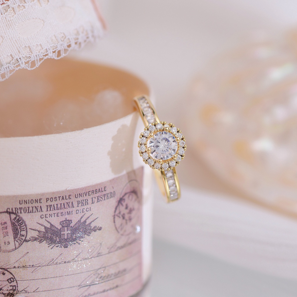 Nhẫn Hở Mạ Vàng 18K Đính Đá Zircon Sang Trọng