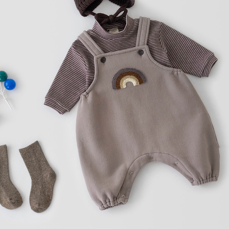 Áo Liền Quần Không Tay Màu Cầu Vồng Xinh Xắn Dành Cho Bé 0-3 Tuổi