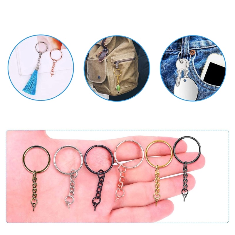 Sa Set 100 Vòng Sắt 25mm 6 Màu Làm Móc Khóa