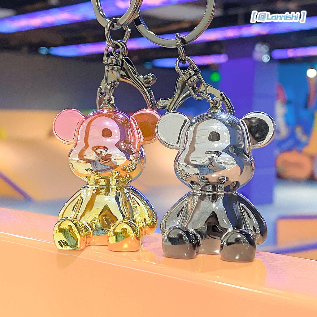 M C Ch A Kh A T I X Ch Móc Khóa Cặp Đôi Mạ Vàng Hình Gấu Hoạt Hình Sáng Tạo Đơn Giản Cá Tính