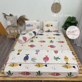 (Mẫu Cá Vàng) Ga Chống Thấm PT Lụa Organic Siêu Mềm Mượt Mát Mịn Cho Bé