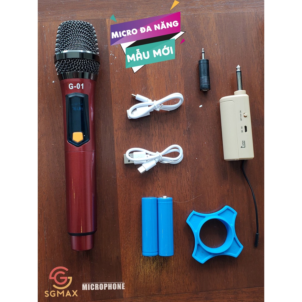 Micro Không Dây SGMAX G01, G02,SG-BS102, karaoke Hát Nhẹ. Thiết kế tỉ mỉ, chức năng hiện đại. BH 1 đổi 1.