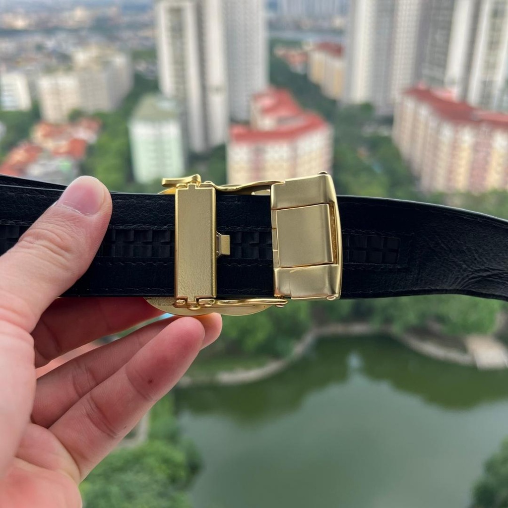 Thắt lưng nam G.C vân da cá sâu, khóa kim loại nguyên khối sang trọng TL11