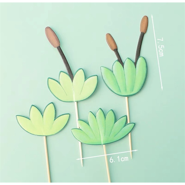 Set 4 que cắm cây cỏ xanh lá