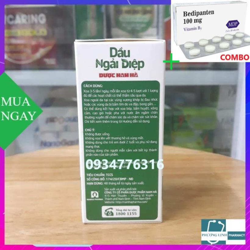 Combo Bedipanten 100mg +  Dầu ngải diệp Dược Nam Hà chai 50ml ( Chính hãng )