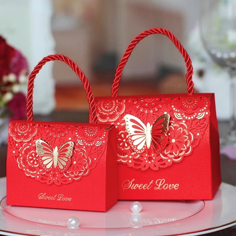 1 Hộp Đựng Kẹo / Sô Cô La Khoét Rỗng Hình Bướm 3D