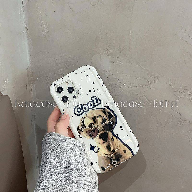 Ốp điện thoại silicone mềm in hình chó đốm thích hợp cho iphone 14 11 13 12 Xs Xr