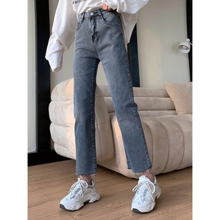 Quần jean trơn skinny ôm cạp cao co dãn phong cách Hàn Quốc