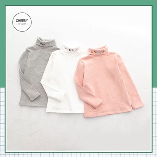 Áo cotton cổ lọ 3cm cho bé trai bé gái