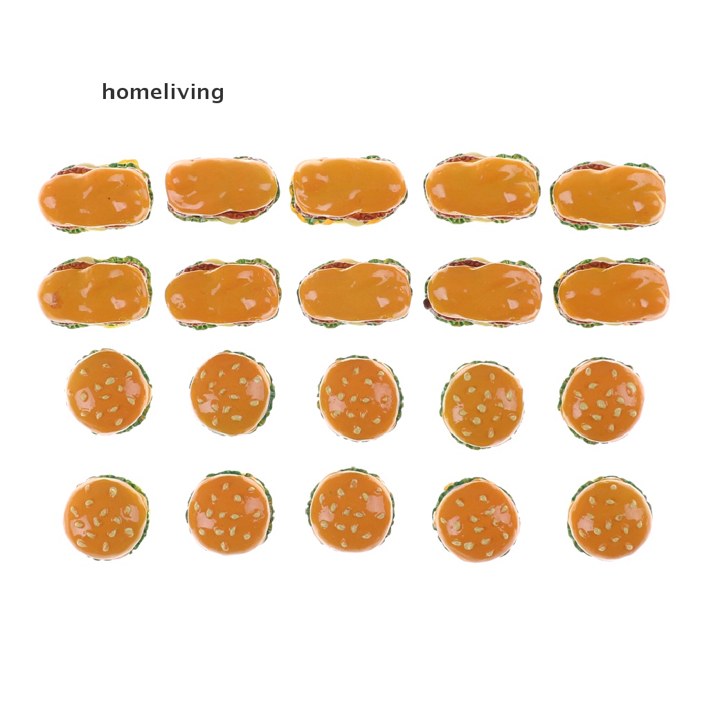 Set 2 Mô Hình Bánh Hamburger Đồ Chơi Cho Nhà Búp Bê