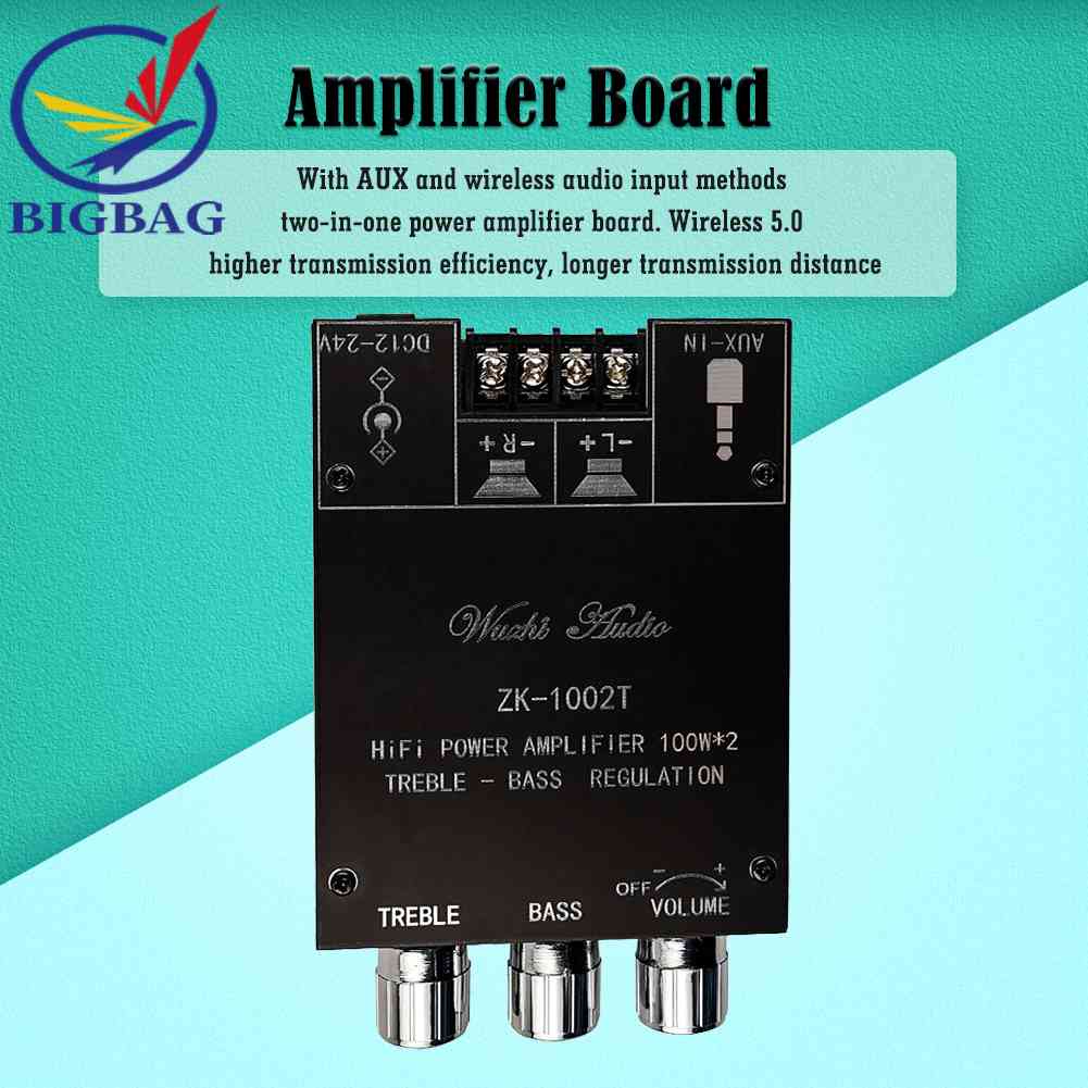 Bảng Mạch Khuếch Đại Âm Thanh ZK-1002T HIFI 2.0 Kênh 100Wx2 Chuyên Dụng