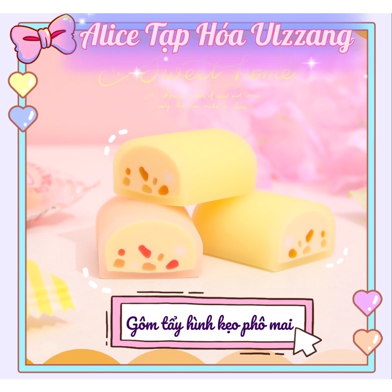 Gôm tẩy siêu sạch hình gói kẹo phô mai dễ thương độc lạ sáng tạo ALICE027