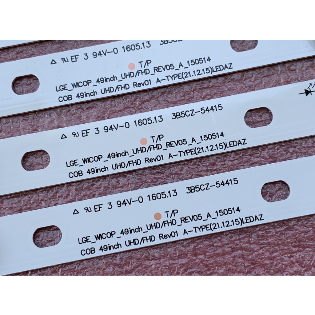 LED TIVI LG 49UJ632T 49UH619V 49UF6409 49UH651V 49UJ635V 49UF640T MỚI 100% BỘ 4 THANH MỖI THANH 9 BÓNG MỖI BÓNG 3V