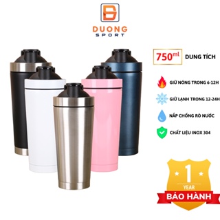 Bình Lắc Tập Gym Giữ Nhiệt Shaker Kèm Con Lắc Lò Xo Inox 304 Dung Tích