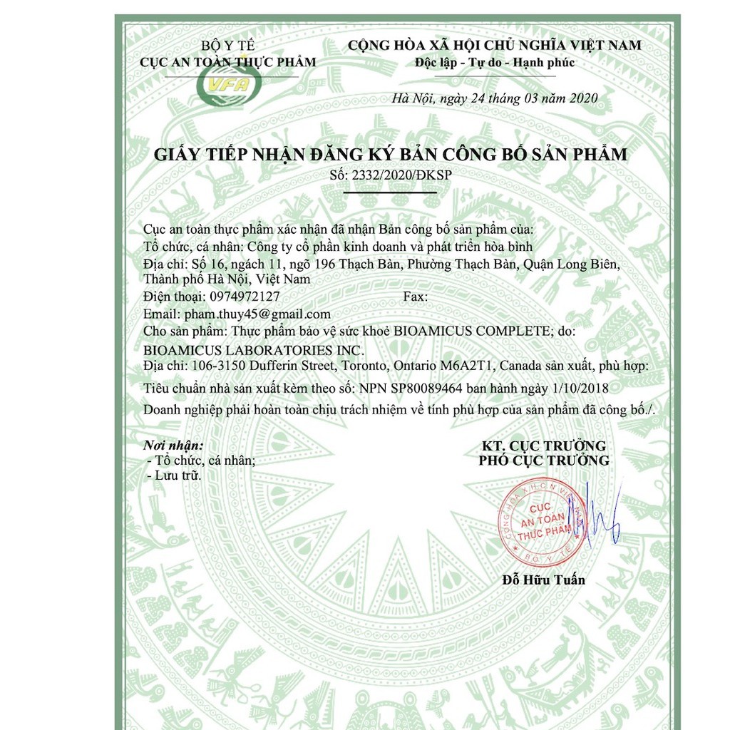 Men Vi Sinh Bioamicus Complete 10 Chủng - Nhập khẩu chính hãng Canada
