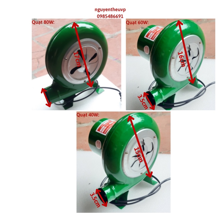 Quạt thổi bếp nướng than mini lò nướng gà vịt quạt hỏa tốc công suất 40w 60w 80w 100w 120w 150w