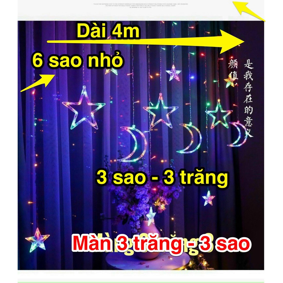 Đèn rèm trang trí noel, đèn led mành thả chuông thông nai dài 3.5m cắm điện 220V đủ màu trang trí giáng sinh 2022