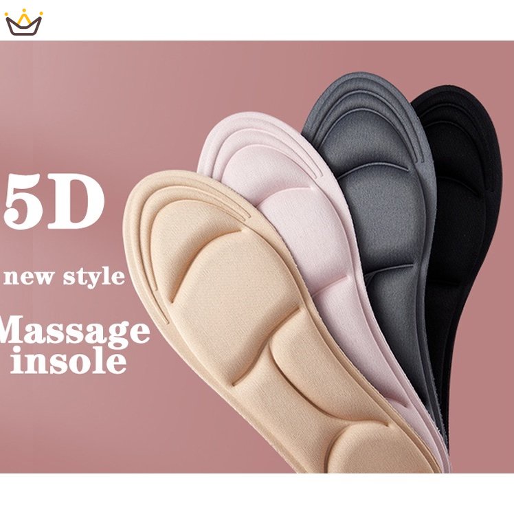 Miếng Lót Giày 5D Bằng Cao Su Non Thoáng Khí Khử Mùi Cho Nam Và Nữ