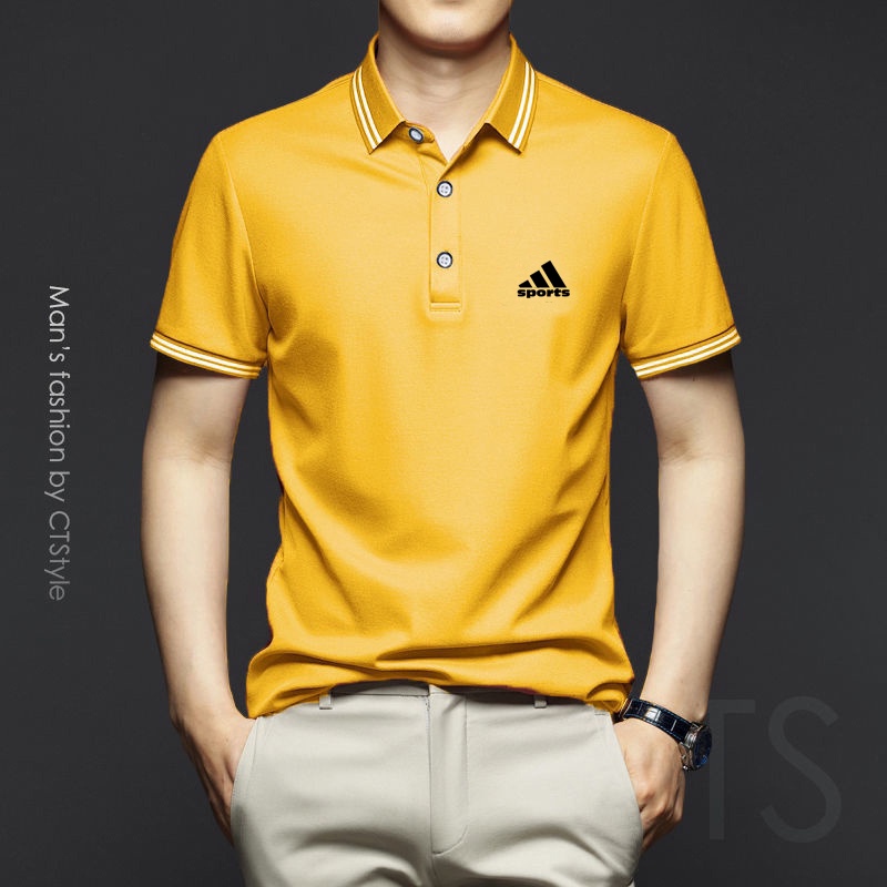 Áo polo Tay Ngắn Màu Trơn Thời Trang Cho Nam Size M-5XL