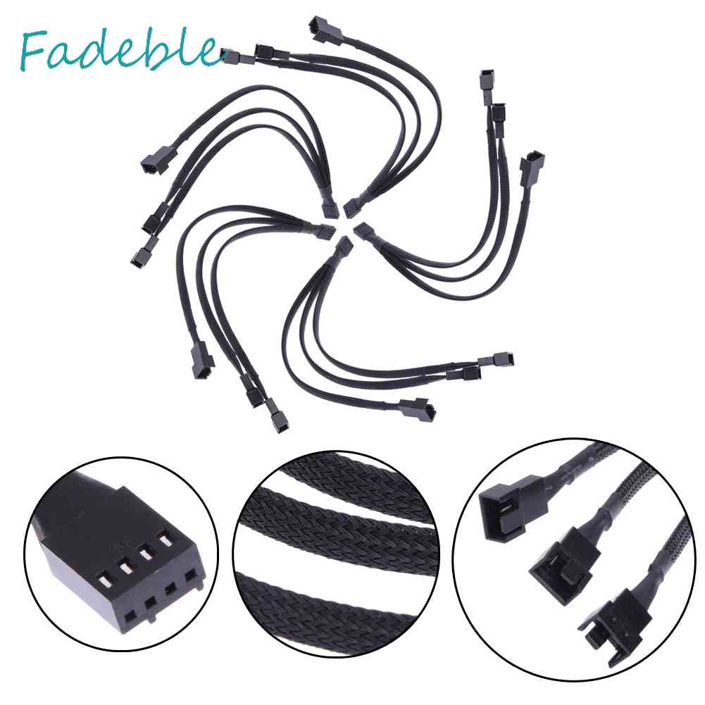 Dây Cáp Chia Cổng Quạt PWM 4 pin 1 Sang 3 Chiều Màu Đen