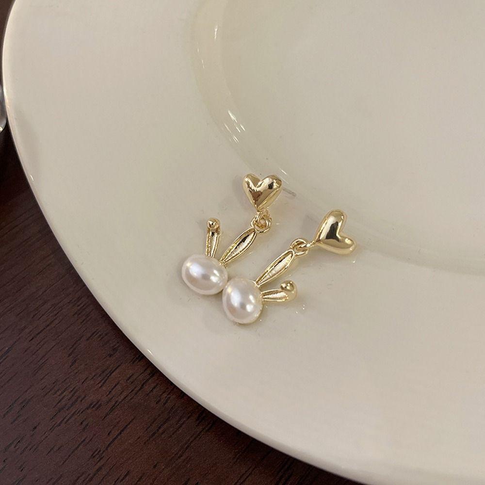 Khuyên Tai Kim Loại Hình Thỏ Dễ Thương Thời Trang Dành Cho Nữ