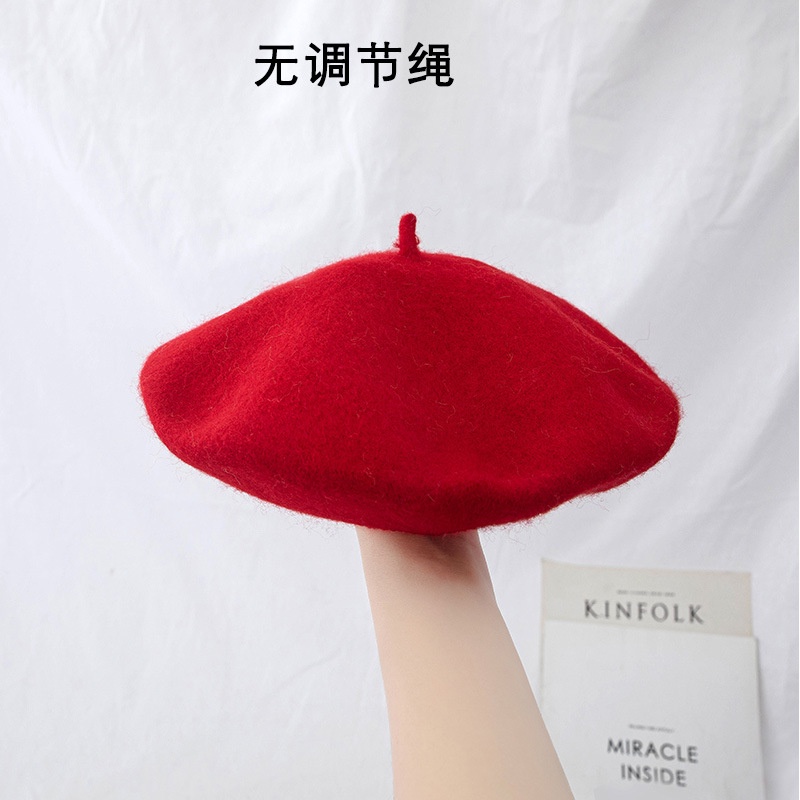 Nón len giáng sinh Mũ len Noel Christmas Nam nữ Unisex beret Màu Đỏ Thời trang