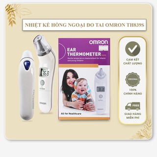 Nhiệt kế điện tử đo tai Omron TH-839S - Cảm Biến Hồng Ngoại Đo Ở Lỗ Tai Chỉ 1 Giây, Có Đèn Tín Hiệu Báo Khi Bị Sốt