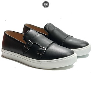 Giày lười nam Slip On Monk Strap trẻ trung năng động da bò cao cấp chất lượng tốt