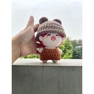set mũ gấu cho doll 10cm (outfit)