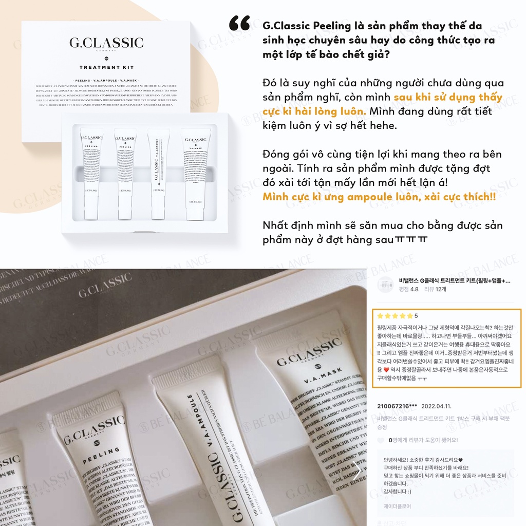 Bộ Sản phẩm Phục Hồi, Tái tạo da Be'Balance G.Classic Treatment Kit