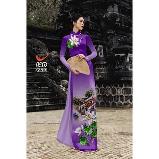Vải Áo Dài Latin Hoa Sen Phối Cảnh