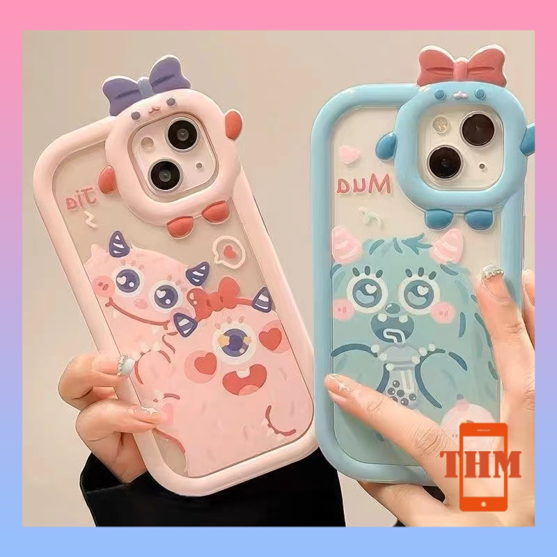 Ốp Điện Thoại Con quái vật màu xanh hồng đáng yêu Cho Iphone 6 / 6S / 6splus / se / 7 / 7plus / 8 / 8plus / X / xs / xsmax / 11 / 12 / 13 / 14 / Plus / pro / pro max-5027