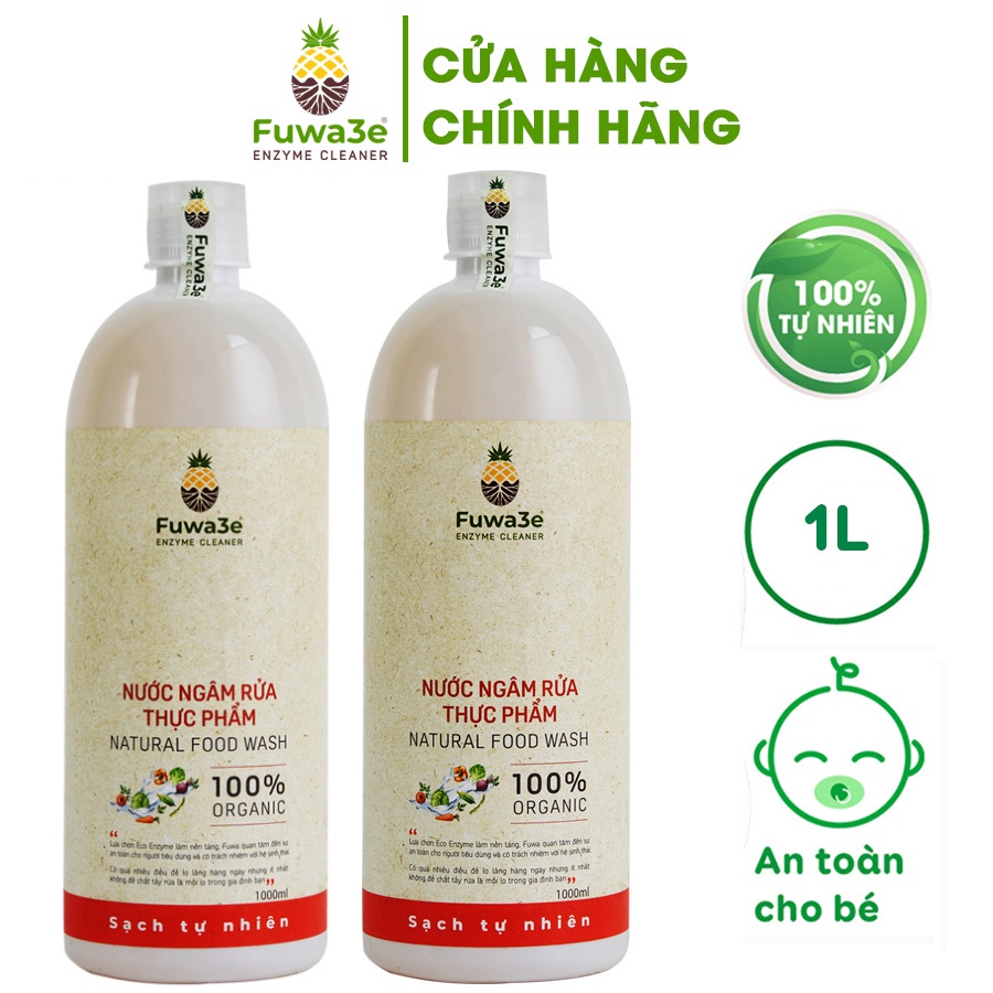 Nước ngâm rau của quả sinh học Fuwa3e làm sạch thực phẩm combo 2 chai 1L