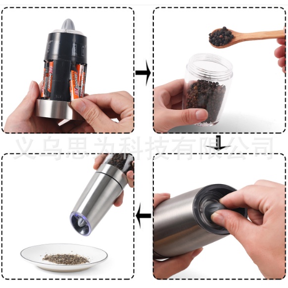 Máy xay, cối xay tiêu/muối chạy pin cao cấp, tiện dụng