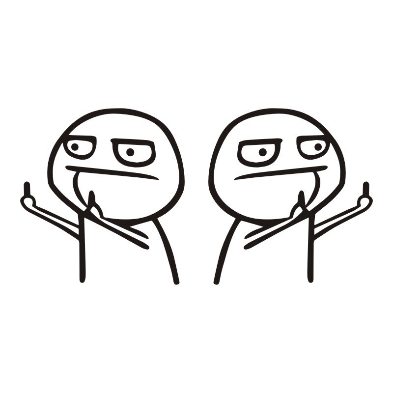 Sticker Chỉ Ngón Giữa, Tem Trang Trí Xe Hơi (15x13cm)