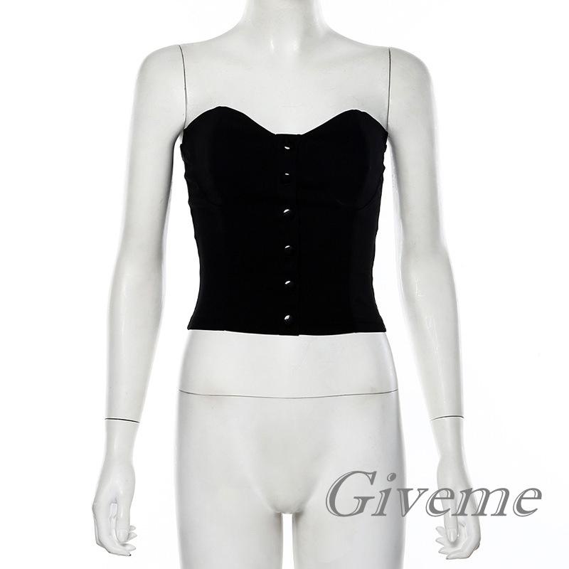 Áo Ống Croptop Một Dây Màu Trơn Thời Trang Mùa Hè Cho Nữ