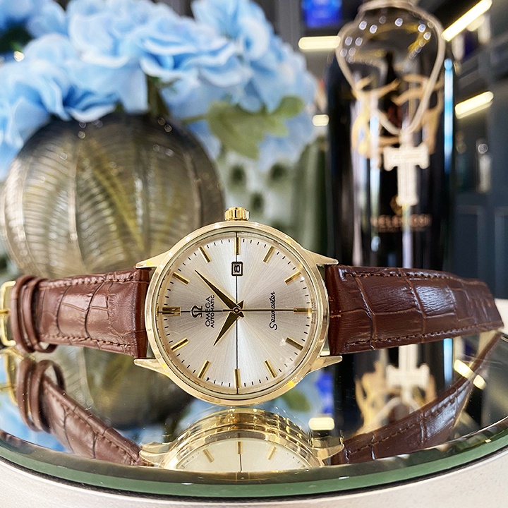 Đồng hồ Nam Omega OMG02 Dây da cao cấp, Full hộp, Mặt Sapphire chống xước, chống nước thẻ bảo hành 12 tháng