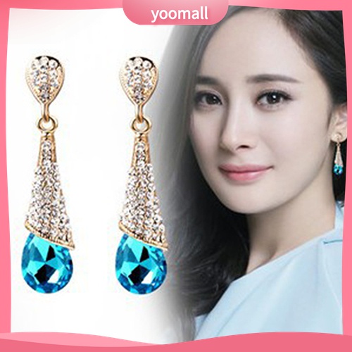 {YO} Bông Tai Kẹp Vành Tai Đính Đá Zircon Toàn Diện Cho Nữ