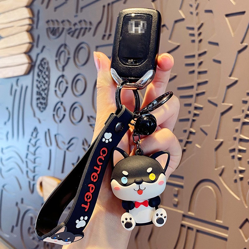 Móc khóa chó sói bảnh bao Ráp chất liệu PVC 3 màu siêu đáng yêu làm quà tặng bạn bè, trang trí balo túi xách-Ráp