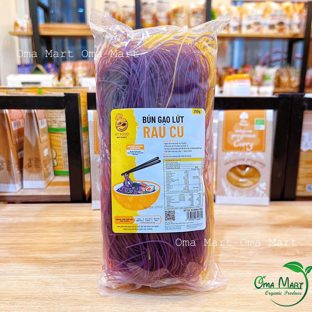 Bún gạo lứt HT Food (ngũ sắc,bí đỏ, mè đen, chùm ngây, khoai lang, củ dền )