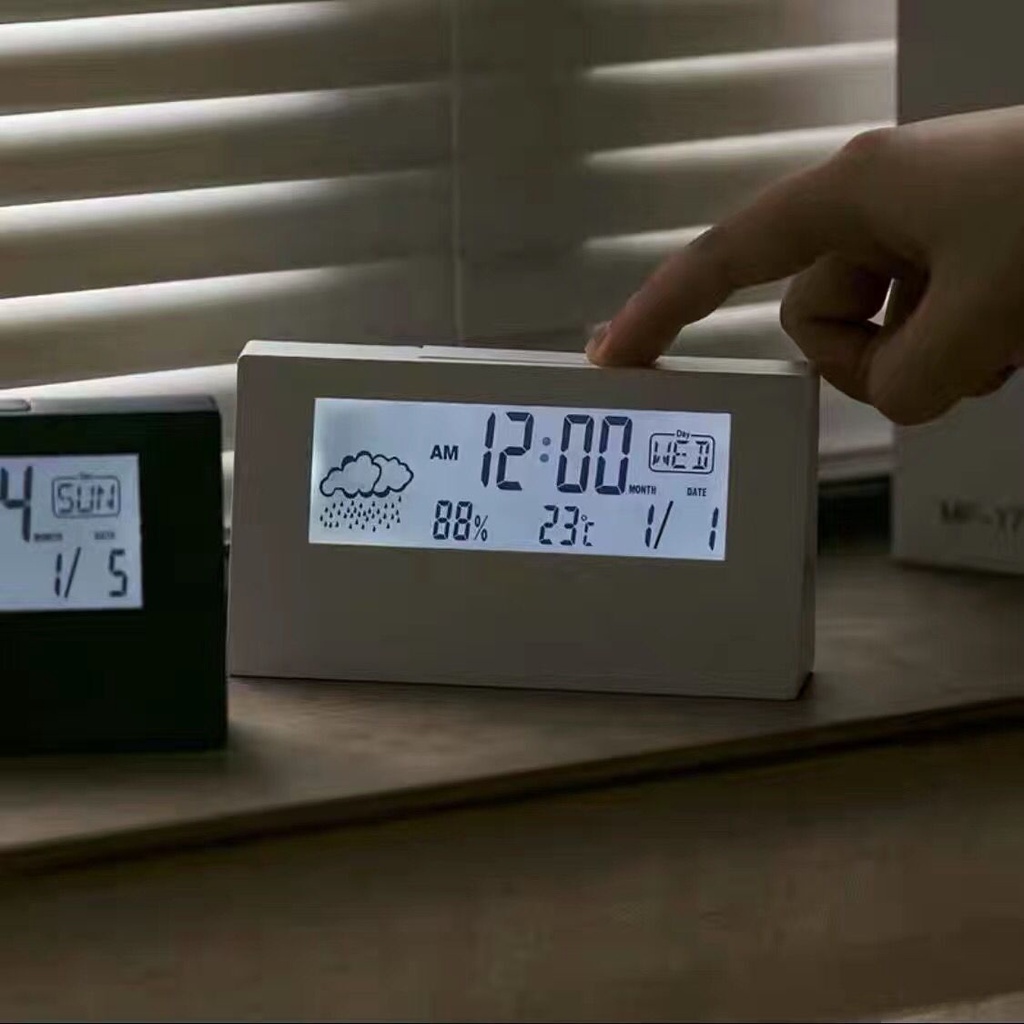 Đồng Hồ Để Bàn Báo Thức LCD Hiển Thị Lịch, Nhiệt Độ