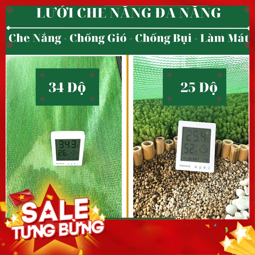 Lưới Che Nắng Nam Việt - Kích Thước 2x4 - Màu Xanh Lá - May Viền Đóng Khoen Sẵn